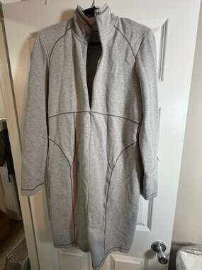 Athleta Cassidy Ponte Knit Half Zip Dress Grey Size L NWOT